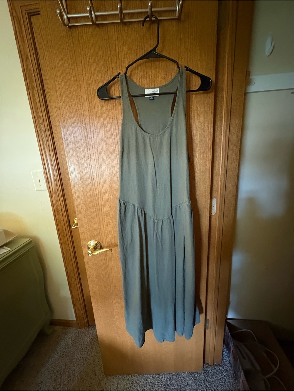Universal Thread Olive Green Sleeveless Tiered Maxi Dress